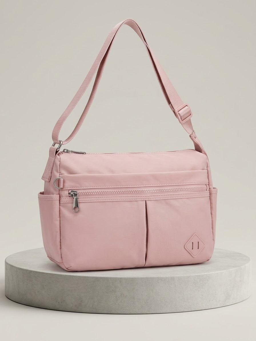 Sac bandoulière multi-poches en nylon léger