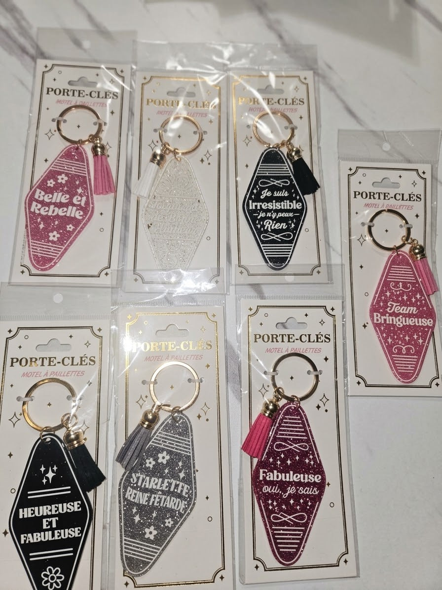 Porte clés paillette