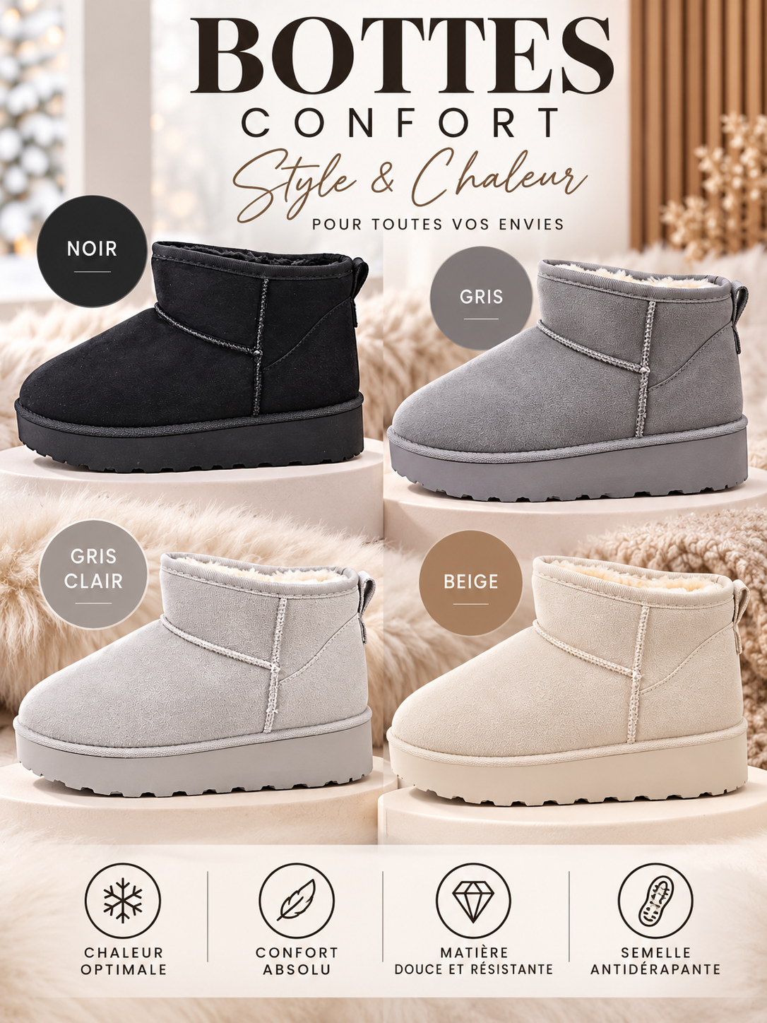 Bottines fourrées