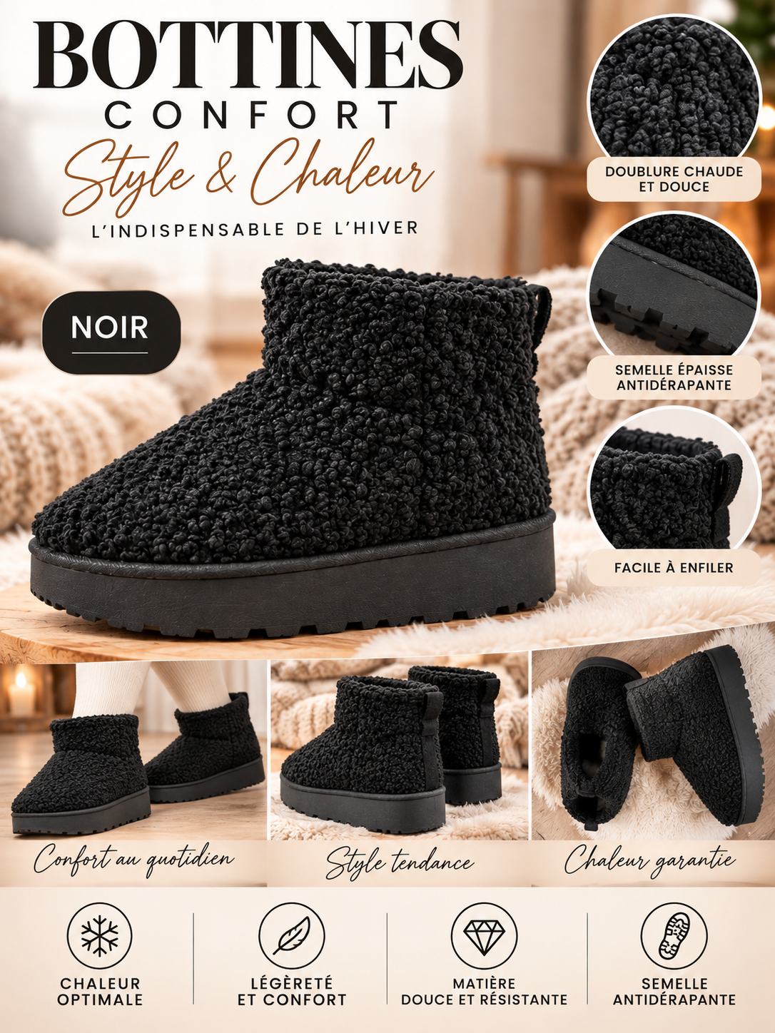 Bottines fourrées