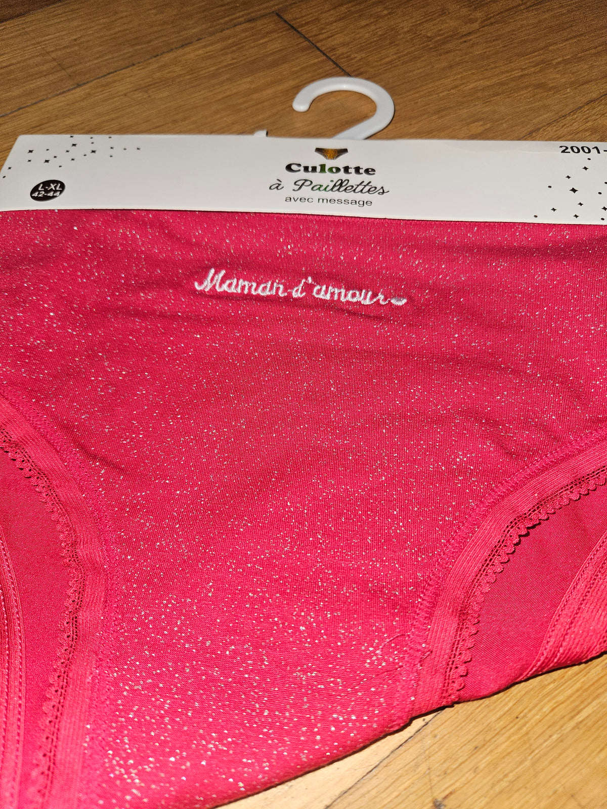 Culottes paillettes à message