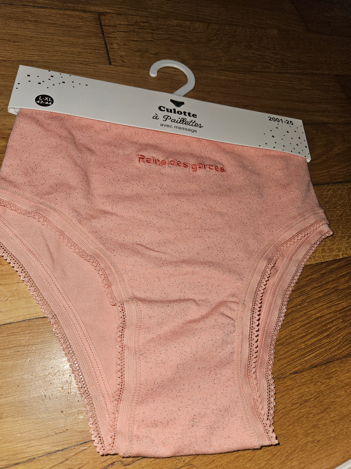 Culottes paillettes à message