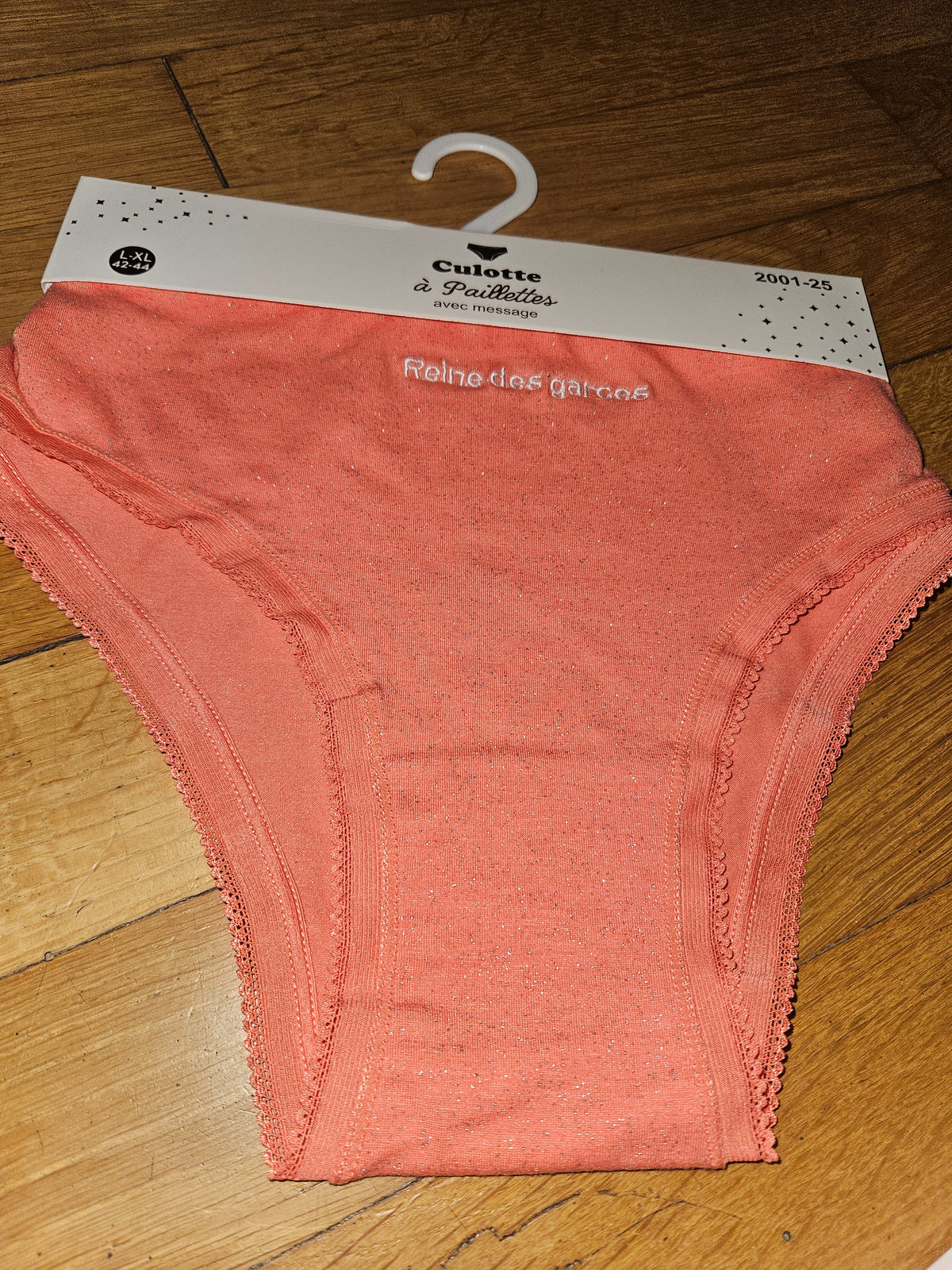 Culottes paillettes à message
