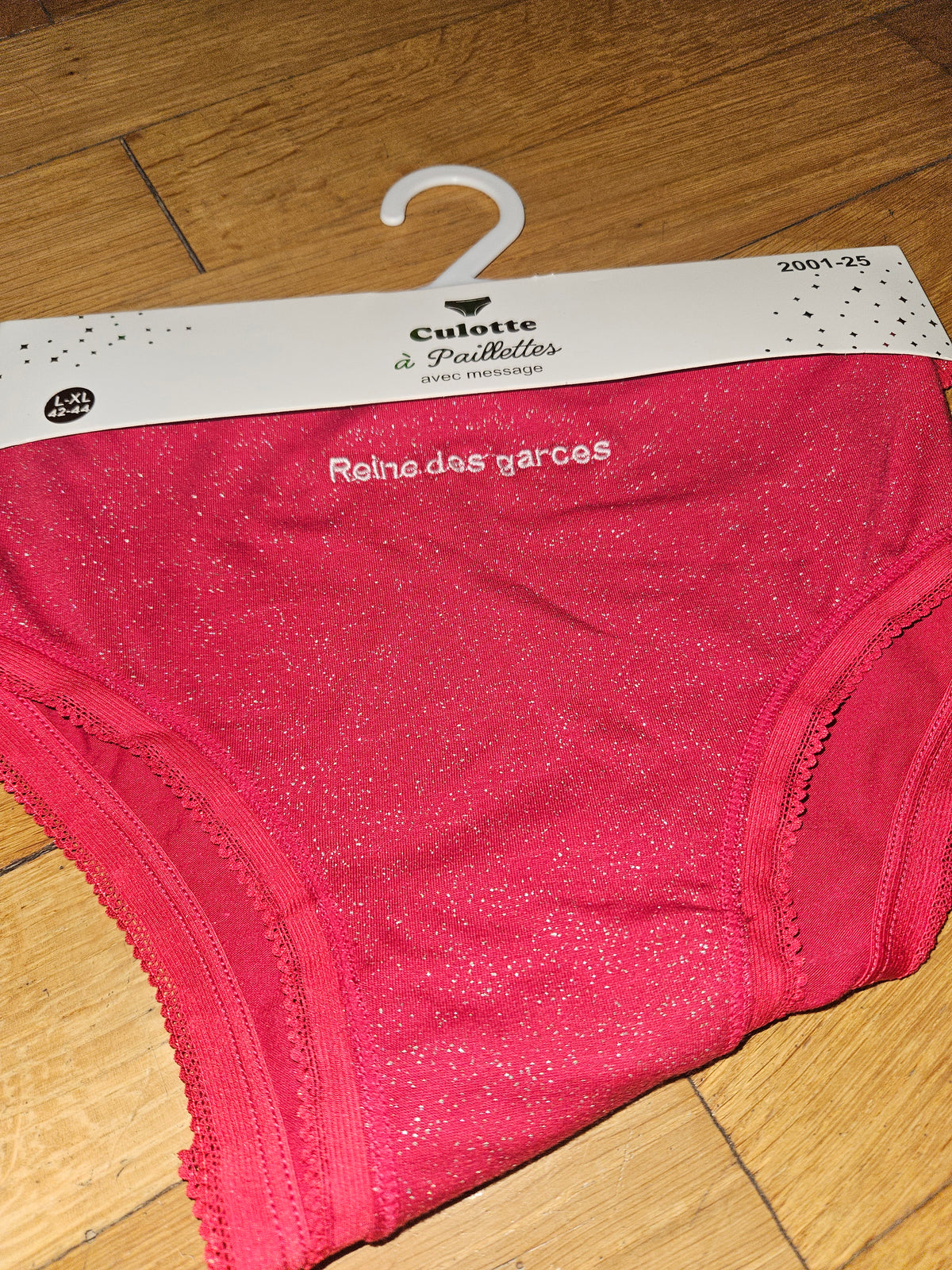 Culottes paillettes à message