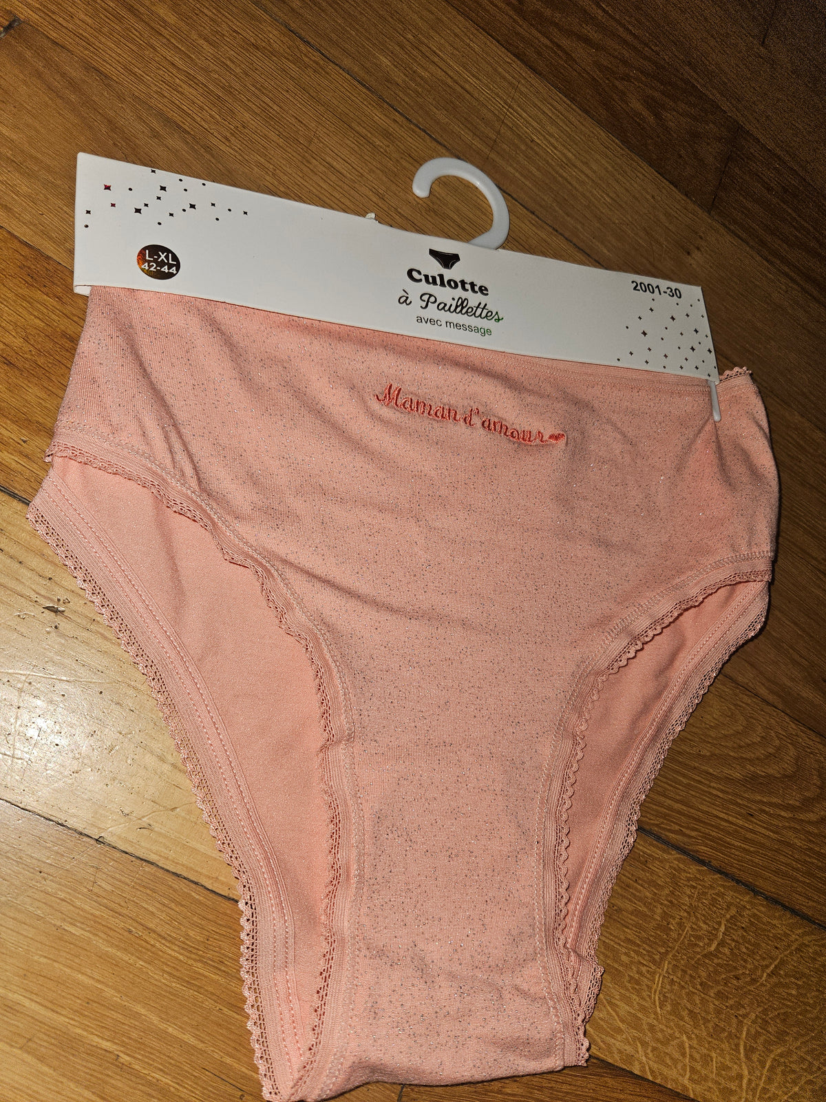 Culottes paillettes à message