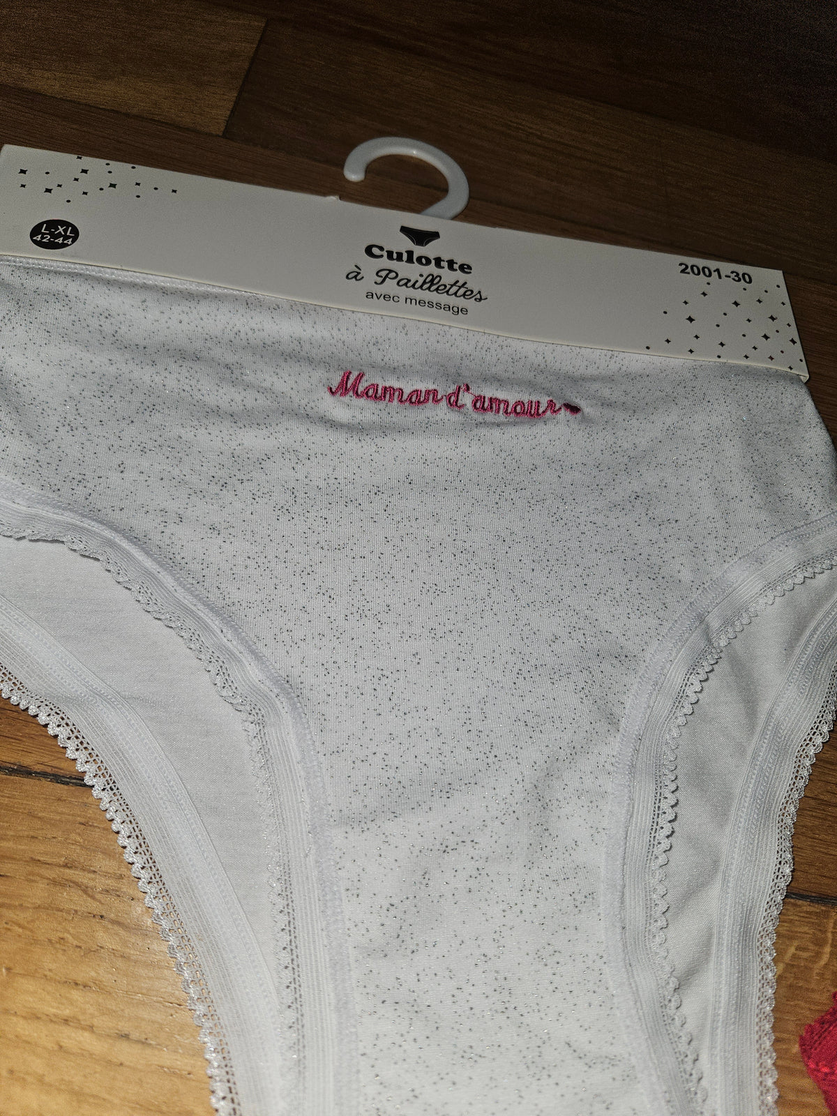 Culottes paillettes à message
